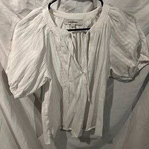 LOFT White Textured Blouse